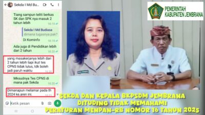 PermenPAN-RB Nomer 16 Tahun 2025 Diabaikan Oleh Sekda dan Kepala BKPSDM