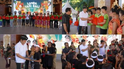 Bupati Kembang Serahkan Hadiah Pemenang Lomba Tari Bali dan Bagikan Bansos