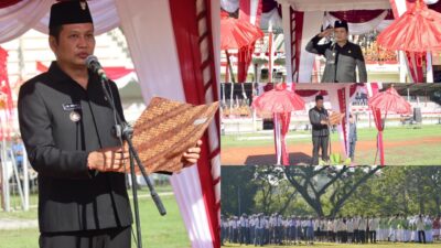Apel Peringatan Hari Kesaktian Pancasila Dipimpin Bupati Kembang Hartawan Digelar di Lapangan Pecangakan