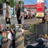 Sinergi Aparat dan Masyarakat Jembrana Bersihkan Sampah Sisa Antrean BBM di SPBU