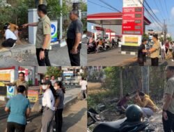 Sinergi Aparat dan Masyarakat Jembrana Bersihkan Sampah Sisa Antrean BBM di SPBU